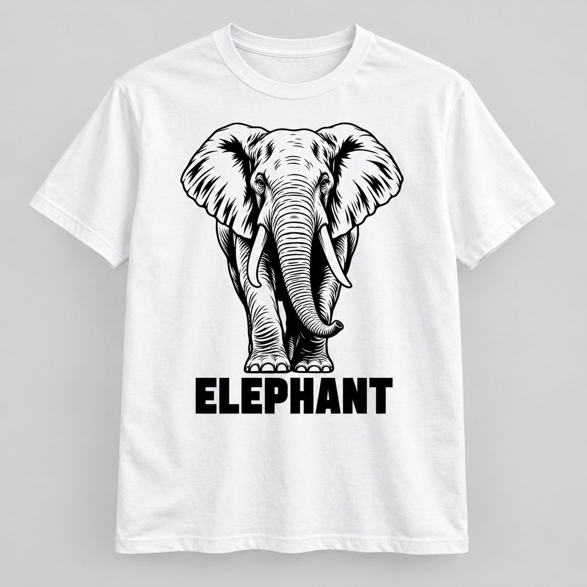 Elephant - Wild Line graphic T-shirt on white