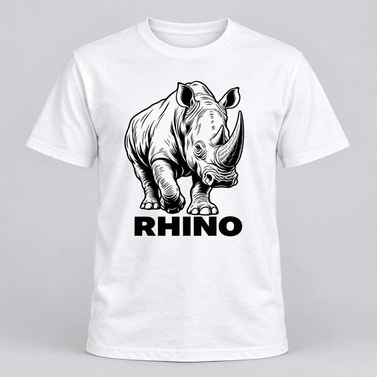 Rhino - Wild Line graphic T-shirt on white