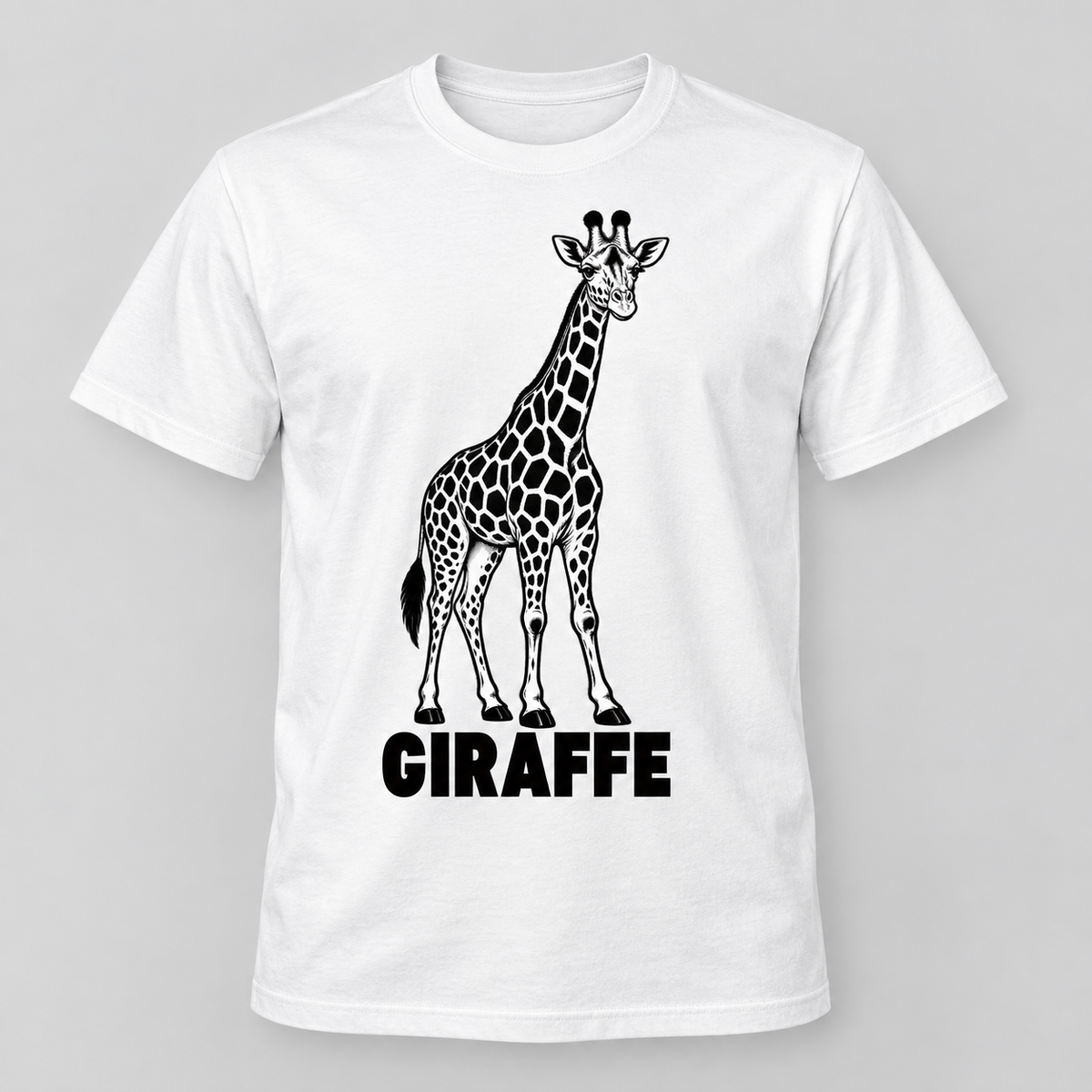 Giraffe - Wild Line graphic T-shirt on white