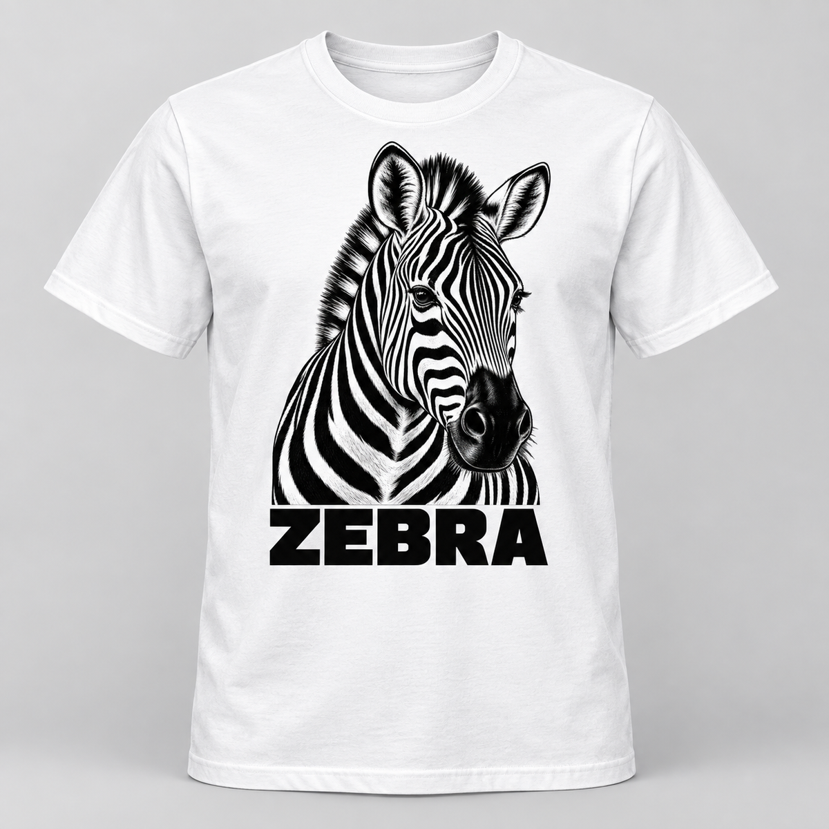 Zebra - Bold Wild graphic T-shirt on white