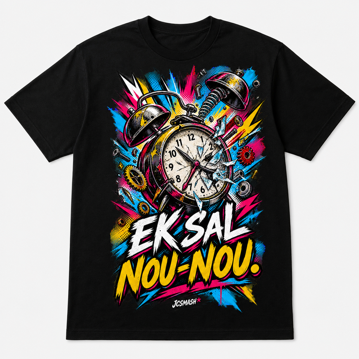 Ek Sal Nou-Nou graphic T-shirt on black