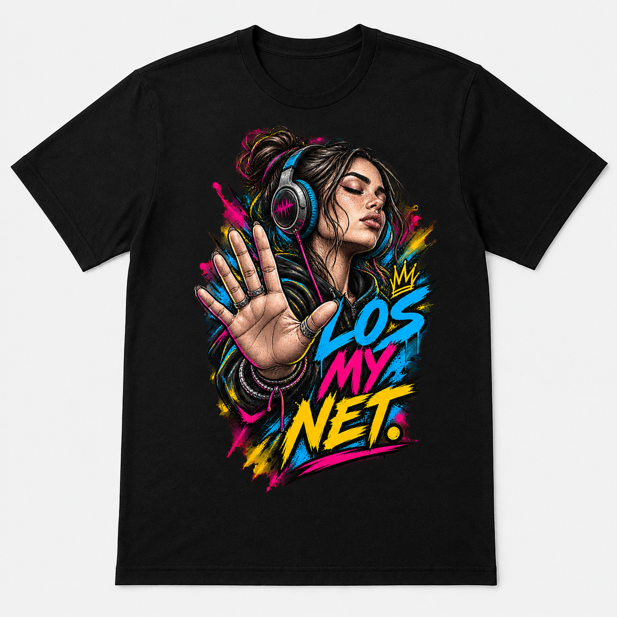 Los My Net graphic T-shirt on black