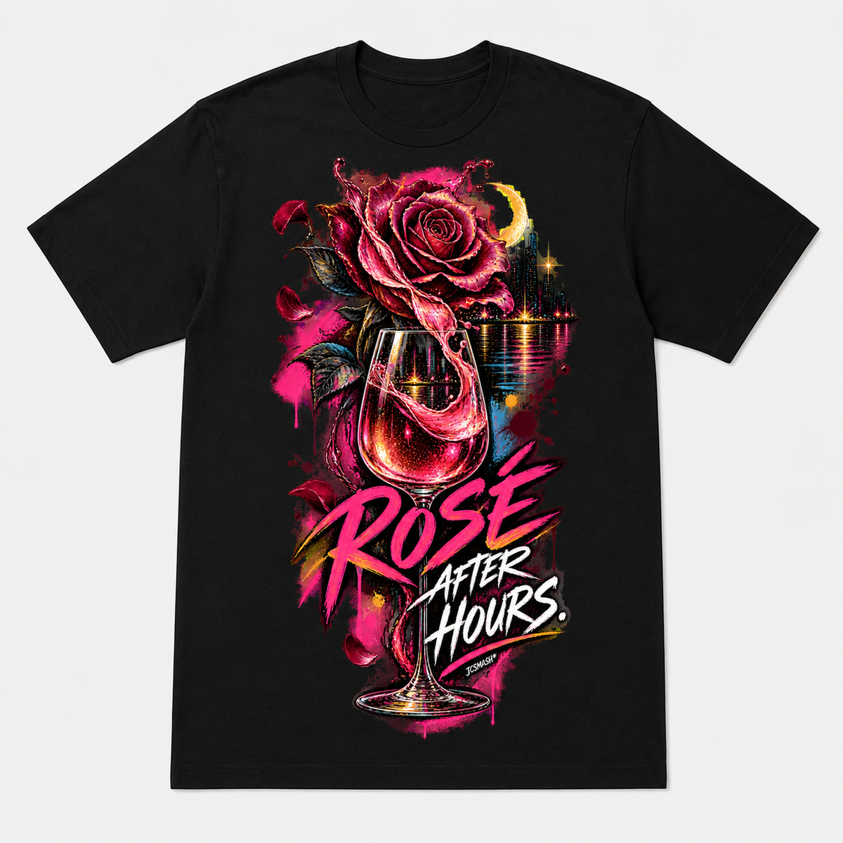 Rosé After Hours graphic T-shirt on black