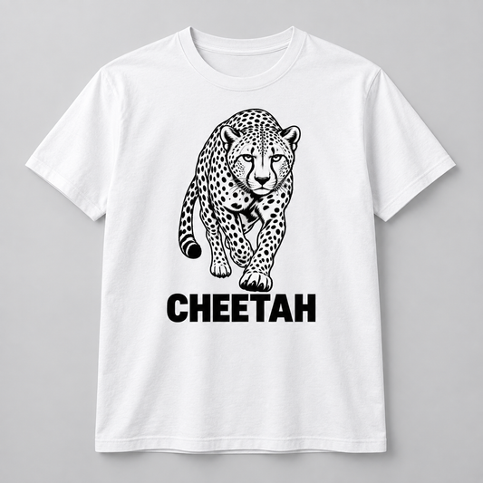 Cheetah - Wild Line graphic T-shirt on white