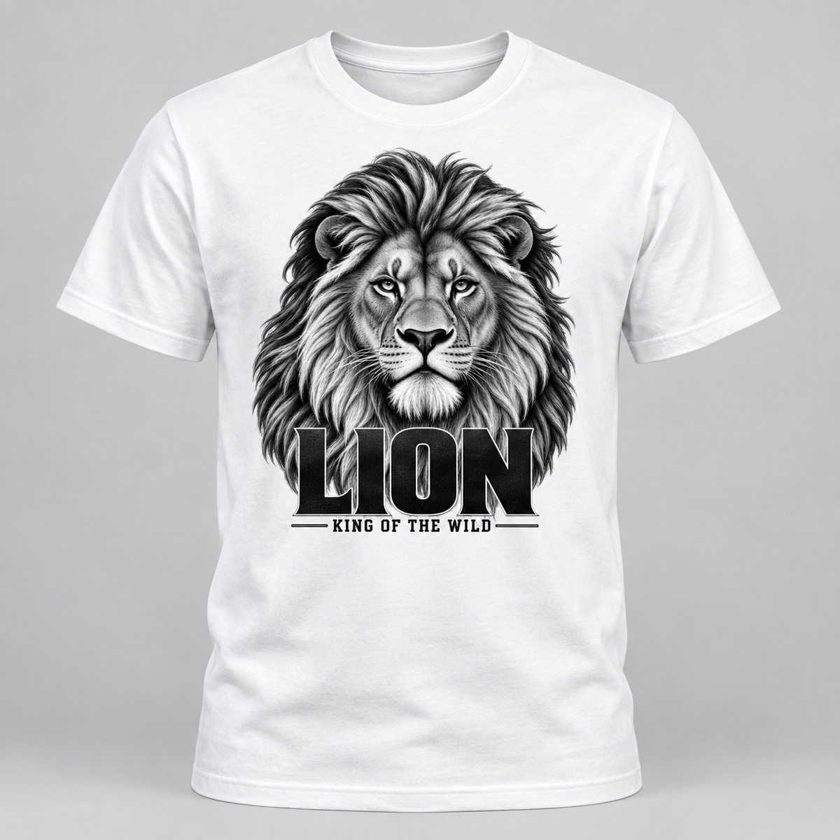 Lion - King of the Wild Front graphic T-shirt on white
