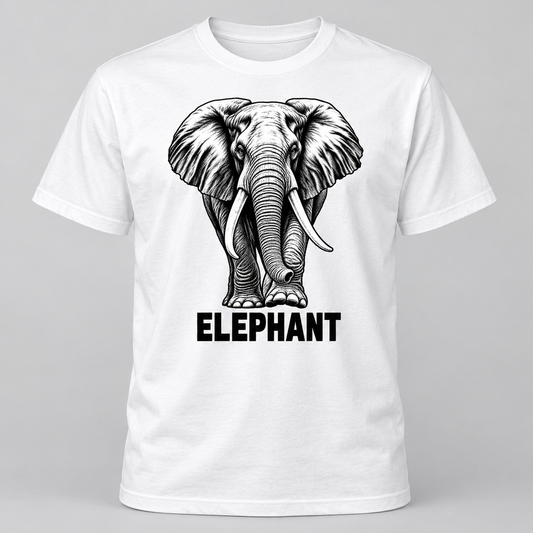 Elephant - Bold Wild graphic T-shirt on white