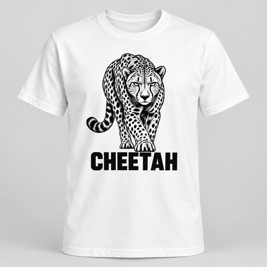 Cheetah - Bold Wild graphic T-shirt on white