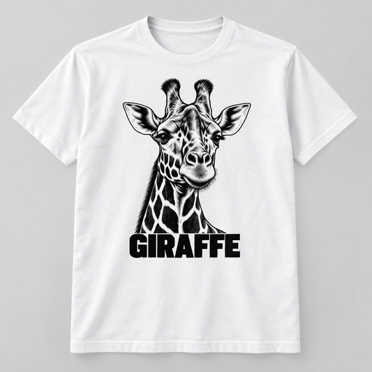 Giraffe - Bold Wild graphic T-shirt on white