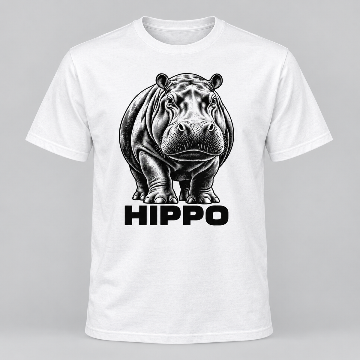 Hippo - Bold Wild graphic T-shirt on white