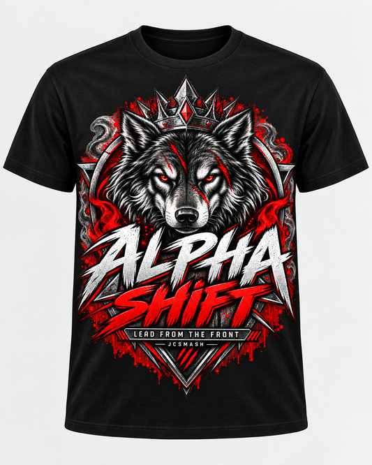 Alpha Shift black T-shirt mockup