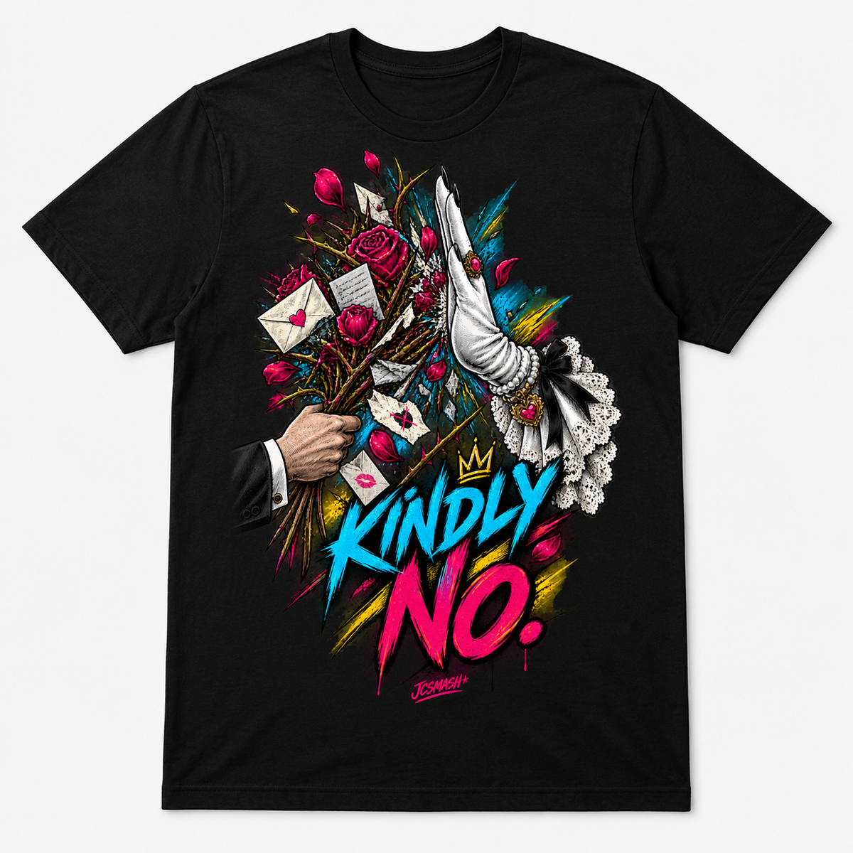 Kindly No graphic T-shirt on black