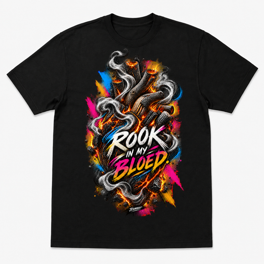 Rook in My Bloed graphic T-shirt on black