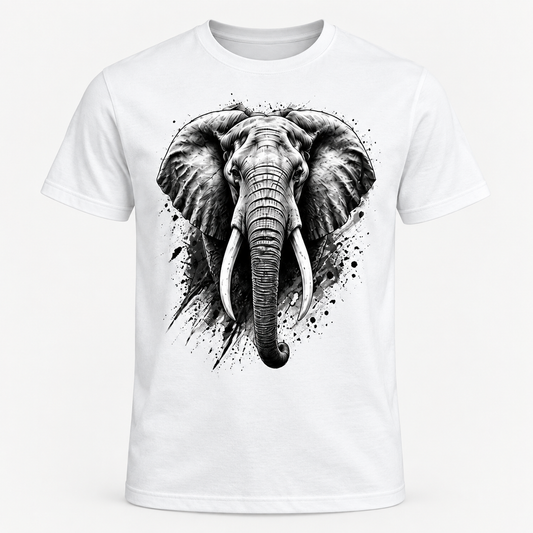 Elephant - Ink Strike graphic T-shirt on white
