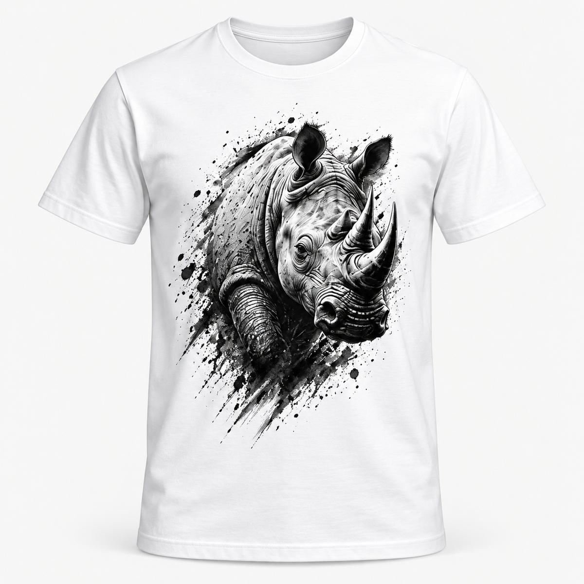 Rhino - Ink Strike graphic T-shirt on white