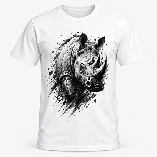 Rhino - Ink Strike graphic T-shirt on white