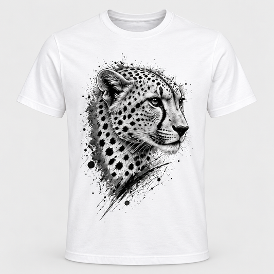 Cheetah - Ink Strike graphic T-shirt on white